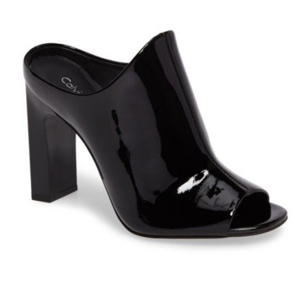 Calvin Klein Maera Patent Mules sz 5.5M NEW